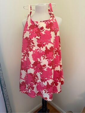 LuLaRoe Pink and White Floral Halter Dress